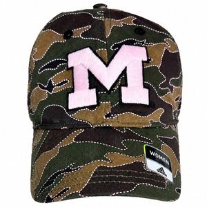 adidas Womens U of M Camo Baseball Cap Pink M Logo Adjustable Strapback Hat NWT